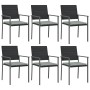 Juego comedor jardín 7 piezas y cojines ratán sintético y acero de , Conjuntos de jardín - Ref: Foro24-3187013, Precio: 475,1...