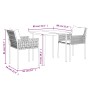 Juego comedor jardín 3 piezas y cojines ratán sintético y acero de , Conjuntos de jardín - Ref: Foro24-3187051, Precio: 285,3...