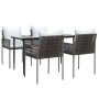 Juego comedor jardín 5 piezas y cojines ratán sintético y acero de , Conjuntos de jardín - Ref: Foro24-3187053, Precio: 404,5...