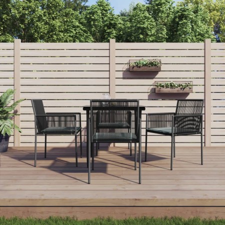 Set comedor jardín 5 pzas y cojines acero ratán sintético negro de , Conjuntos de jardín - Ref: Foro24-3187066, Precio: 380,1...