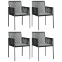 Set comedor jardín 5 pzas y cojines acero ratán sintético negro de , Conjuntos de jardín - Ref: Foro24-3187066, Precio: 380,1...