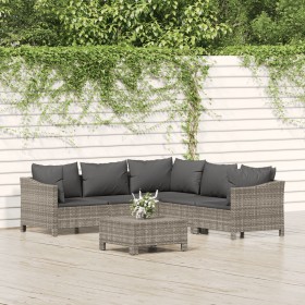 Set de muebles de jardín 6 pzas y cojines ratán sintético gris de , Conjuntos de jardín - Ref: Foro24-3187278, Precio: 502,94...