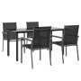 Juego de comedor para jardín 5 piezas acero y textilene negro de , Conjuntos de jardín - Ref: Foro24-3187045, Precio: 377,81 ...