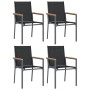 Juego de comedor para jardín 5 piezas acero y textilene negro de , Conjuntos de jardín - Ref: Foro24-3187045, Precio: 377,81 ...