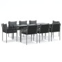Juego comedor jardín 9 piezas y cojines ratán sintético y acero de , Conjuntos de jardín - Ref: Foro24-3187064, Precio: 735,3...