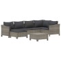 Set de muebles de jardín 7 pzas y cojines ratán sintético gris de , Conjuntos de jardín - Ref: Foro24-3187292, Precio: 508,93...
