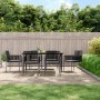 Set comedor jardín 7 pzas y cojines acero ratán sintético negro de , Conjuntos de jardín - Ref: Foro24-3187070, Precio: 543,1...