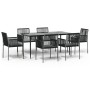 Set comedor jardín 7 pzas y cojines acero ratán sintético negro de , Conjuntos de jardín - Ref: Foro24-3187070, Precio: 543,1...