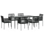 Set comedor jardín 7 pzas y cojines acero ratán sintético negro de , Conjuntos de jardín - Ref: Foro24-3187070, Precio: 543,1...
