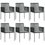 Set comedor jardín 7 pzas y cojines acero ratán sintético negro de , Conjuntos de jardín - Ref: Foro24-3187070, Precio: 543,1...