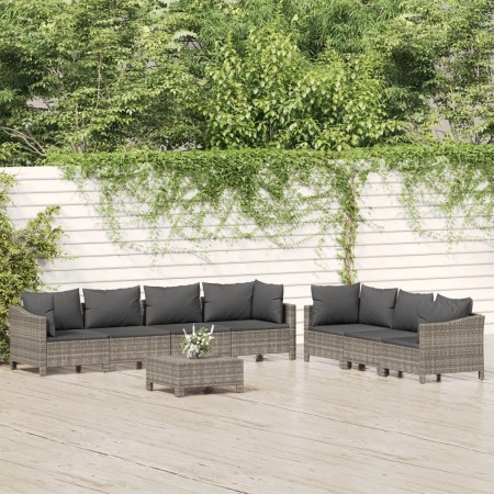 Set de muebles de jardín 8 pzas y cojines ratán sintético gris de , Conjuntos de jardín - Ref: Foro24-3187267, Precio: 640,42...