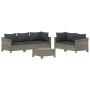 Set de muebles de jardín 6 pzas y cojines ratán sintético gris de , Conjuntos de jardín - Ref: Foro24-3187265, Precio: 559,20...