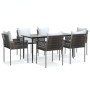 Juego comedor jardín 7 piezas y cojines ratán sintético y acero de , Conjuntos de jardín - Ref: Foro24-3187058, Precio: 565,0...