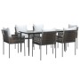 Juego comedor jardín 7 piezas y cojines ratán sintético y acero de , Conjuntos de jardín - Ref: Foro24-3187058, Precio: 565,0...