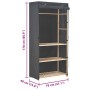 Armario de tela de 3 niveles gris 79x40x170 cm en Armarios roperos | Comprar online en Foru.es