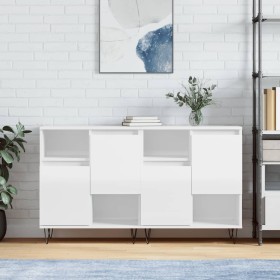 Aparadores 2 uds madera contrachapada blanco brillo de , Aparadores - Ref: Foro24-3190127, Precio: 122,40 €, Descuento: %