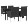 Juego de comedor de jardín 5 pzas ratán sintético y acero negro de , Conjuntos de jardín - Ref: Foro24-3203308, Precio: 285,1...