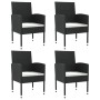 Juego de comedor de jardín 5 pzas ratán sintético y acero negro de , Conjuntos de jardín - Ref: Foro24-3203308, Precio: 285,1...