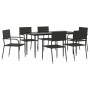 Juego de comedor de jardín 7 pzas ratán sintético y acero negro de , Conjuntos de jardín - Ref: Foro24-3203278, Precio: 386,0...