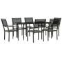 Juego de comedor para jardín 7 piezas acero y textilene negro de , Conjuntos de jardín - Ref: Foro24-3200723, Precio: 416,99 ...