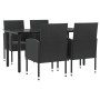 Juego de comedor de jardín 5 pzas ratán sintético y acero negro de , Conjuntos de jardín - Ref: Foro24-3203348, Precio: 379,4...