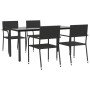 Juego de comedor de jardín 5 pzas ratán sintético y acero negro de , Conjuntos de jardín - Ref: Foro24-3203284, Precio: 220,3...