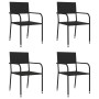 Juego de comedor de jardín 5 pzas ratán sintético y acero negro de , Conjuntos de jardín - Ref: Foro24-3203284, Precio: 220,3...