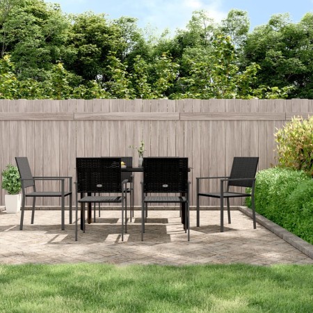 Juego de comedor para jardín 7 piezas ratán sintético y acero de , Conjuntos de jardín - Ref: Foro24-3187024, Precio: 338,55 ...