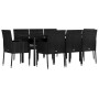 Set de comedor de jardín 9 pzas y cojines ratán sintético negro de , Conjuntos de jardín - Ref: Foro24-3185158, Precio: 573,0...
