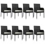 Set de comedor de jardín 9 pzas y cojines ratán sintético negro de , Conjuntos de jardín - Ref: Foro24-3185158, Precio: 573,0...
