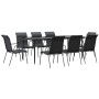 Juego de comedor para jardín 9 piezas acero y textilene negro de , Conjuntos de jardín - Ref: Foro24-3200709, Precio: 573,41 ...