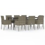 Set comedor jardín 9 pzas y cojines ratán sintético negro gris de , Conjuntos de jardín - Ref: Foro24-3185153, Precio: 671,02...