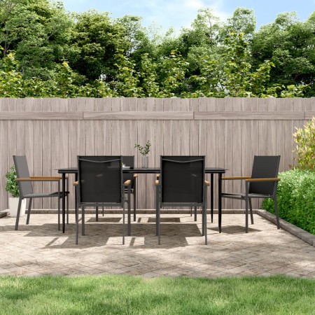 Juego de comedor para jardín 7 piezas acero y textilene negro de , Conjuntos de jardín - Ref: Foro24-3187039, Precio: 533,68 ...