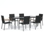 Juego de comedor para jardín 7 piezas acero y textilene negro de , Conjuntos de jardín - Ref: Foro24-3187039, Precio: 533,68 ...