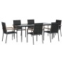 Juego de comedor para jardín 7 piezas acero y textilene negro de , Conjuntos de jardín - Ref: Foro24-3187039, Precio: 533,68 ...