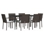Juego comedor jardín 7 piezas y cojines ratán sintético y acero de , Conjuntos de jardín - Ref: Foro24-3186946, Precio: 428,3...