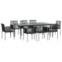 Set comedor jardín 9 pzas y cojines acero ratán sintético negro de , Conjuntos de jardín - Ref: Foro24-3187072, Precio: 630,5...