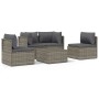 Set de muebles de jardín 5 pzas y cojines ratán sintético gris de , Conjuntos de jardín - Ref: Foro24-3157372, Precio: 460,99...