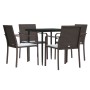 Juego comedor jardín 5 piezas y cojines ratán sintético y acero de , Conjuntos de jardín - Ref: Foro24-3186938, Precio: 293,5...