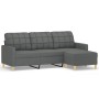 Sofá de 3 plazas con taburete de tela gris oscuro 180 cm de , Sofás - Ref: Foro24-3201002, Precio: 367,19 €, Descuento: %