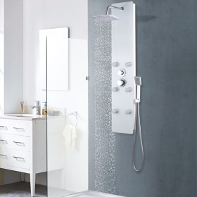 Panel ducha de vidrio 25x44,6x130 cm blanco de , Boquillas de chorro para bañeras y duchas - Ref: Foro24-142992, Precio: 205,...