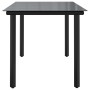 Mesa comedor jardín acero y vidrio templado negro 160x80x74 cm de , Mesas de jardín - Ref: Foro24-319283, Precio: 154,50 €, D...