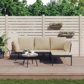 Set muebles de jardín 3 piezas y cojines beige ratán sintético de , Conjuntos de jardín - Ref: Foro24-364108, Precio: 284,82 ...