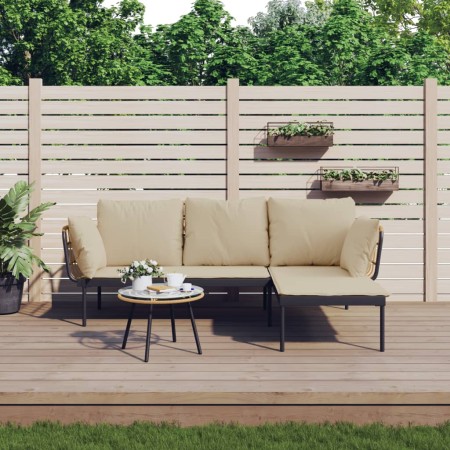 Set muebles de jardín 3 piezas y cojines beige ratán sintético de , Conjuntos de jardín - Ref: Foro24-364108, Precio: 284,82 ...