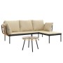 Set muebles de jardín 3 piezas y cojines beige ratán sintético de , Conjuntos de jardín - Ref: Foro24-364108, Precio: 284,82 ...