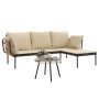 Set muebles de jardín 3 piezas y cojines beige ratán sintético de , Conjuntos de jardín - Ref: Foro24-364108, Precio: 284,82 ...
