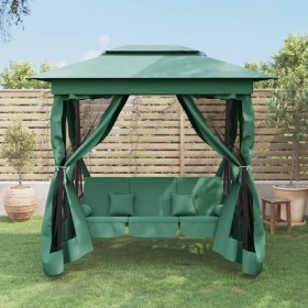 Cenador de jardín banco columpio convertible acero y tela verde de , Balancines de jardín - Ref: Foro24-363327, Precio: 344,2...