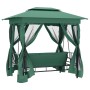 Cenador de jardín banco columpio convertible acero y tela verde de , Balancines de jardín - Ref: Foro24-363327, Precio: 344,2...
