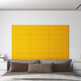 Paneles de pared 12 uds terciopelo amarillo 60x30 cm 2,16 m² de , Recubrimiento de paredes - Ref: Foro24-344090, Precio: 59,2...