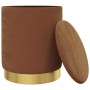 Taburete redondo con almacenaje terciopelo marrón de , Taburetes y sillas plegables - Ref: Foro24-340289, Precio: 49,44 €, De...